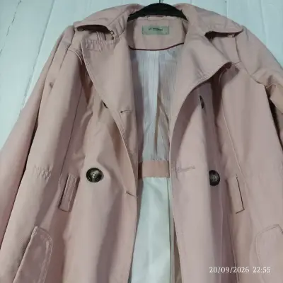 trench rosa claro para mujer - miniatura 1