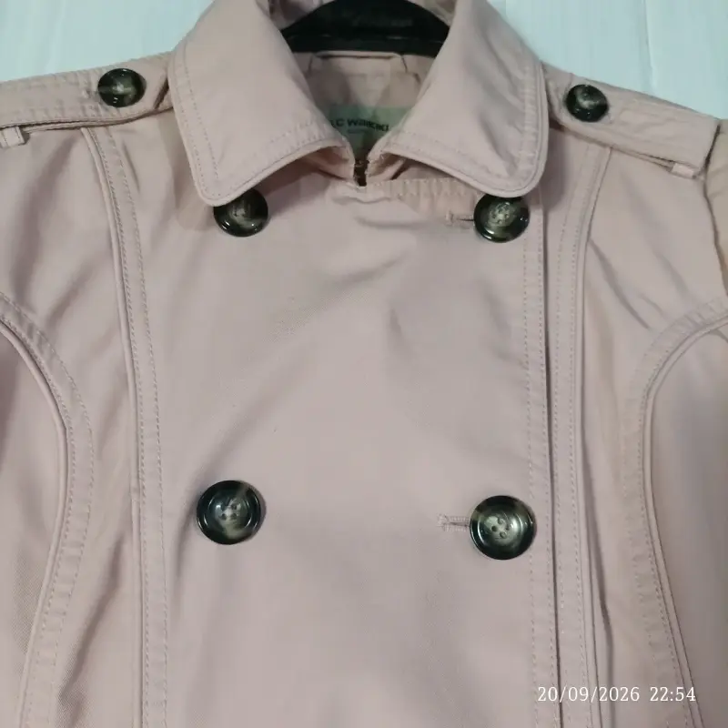 trench rosa claro para mujer - 2