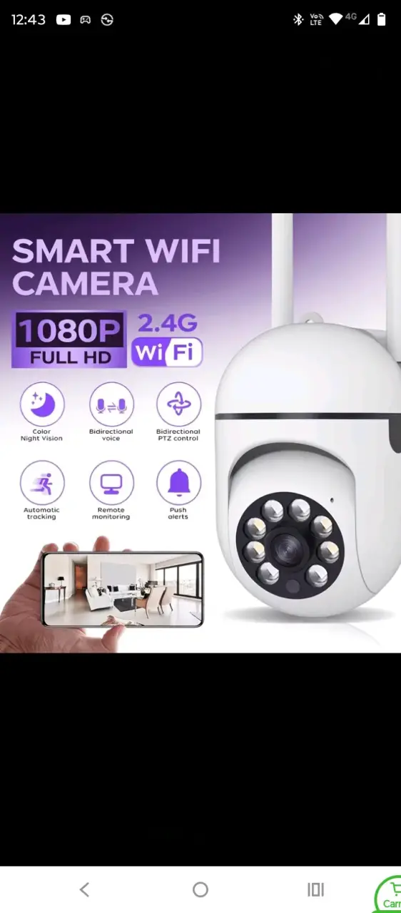 Cámara de Seguridad WiFi 1080P con Visión Nocturna