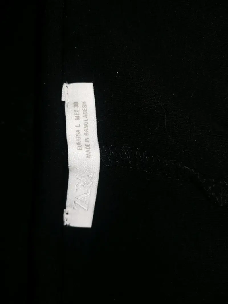 Vestido Zara Talla L negro strapless - 5