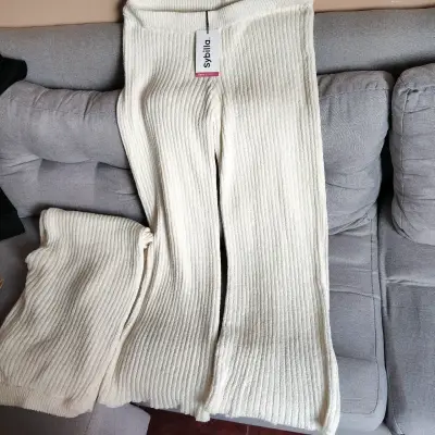 Pantalones de punto beige Sybilla - miniatura 1