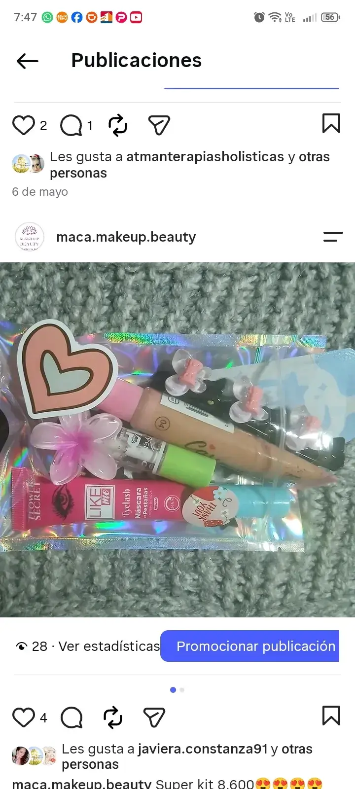 Kit de maquillaje con bálsamo labial y máscara de pestañas - 1