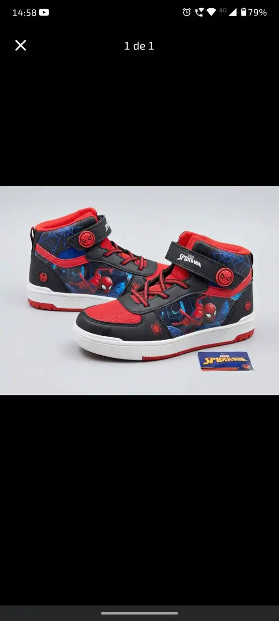 Zapatillas infantiles Spiderman rojo y negro - 1