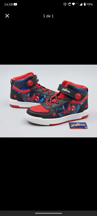 Zapatillas infantiles Spiderman rojo y negro - miniatura 1