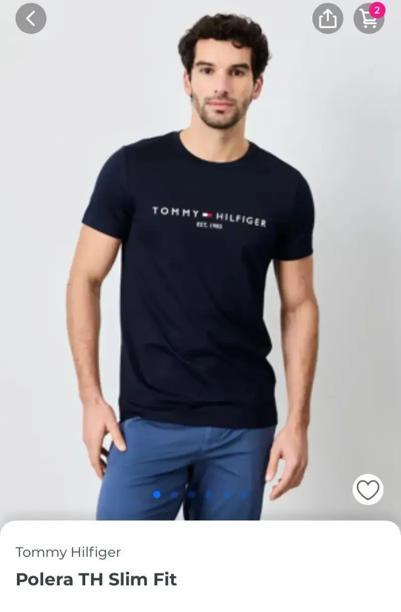 Polera Tommy Hilfiger Slim Fit Azul Marino - 1