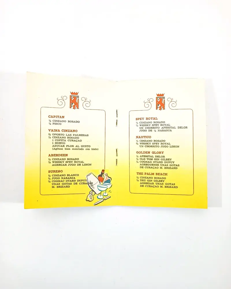 Antiguo recetario de Cócteles Cinzano. - 4