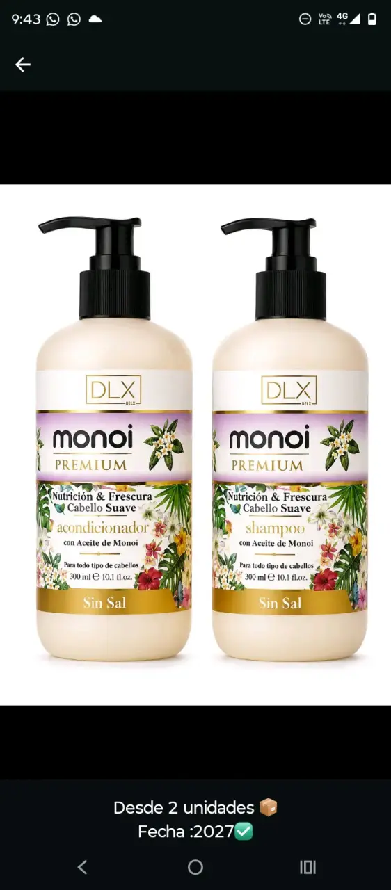 Set de Shampoo y Acondicionador DLX Monoi Premium