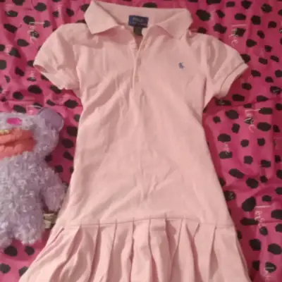 Vestido Polo Ralph Lauren rosa para niña - miniatura 1