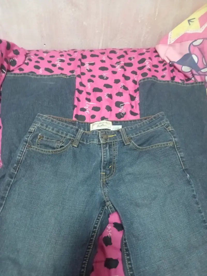 Jeans de mezclilla azul para mujer pata elefante - 1