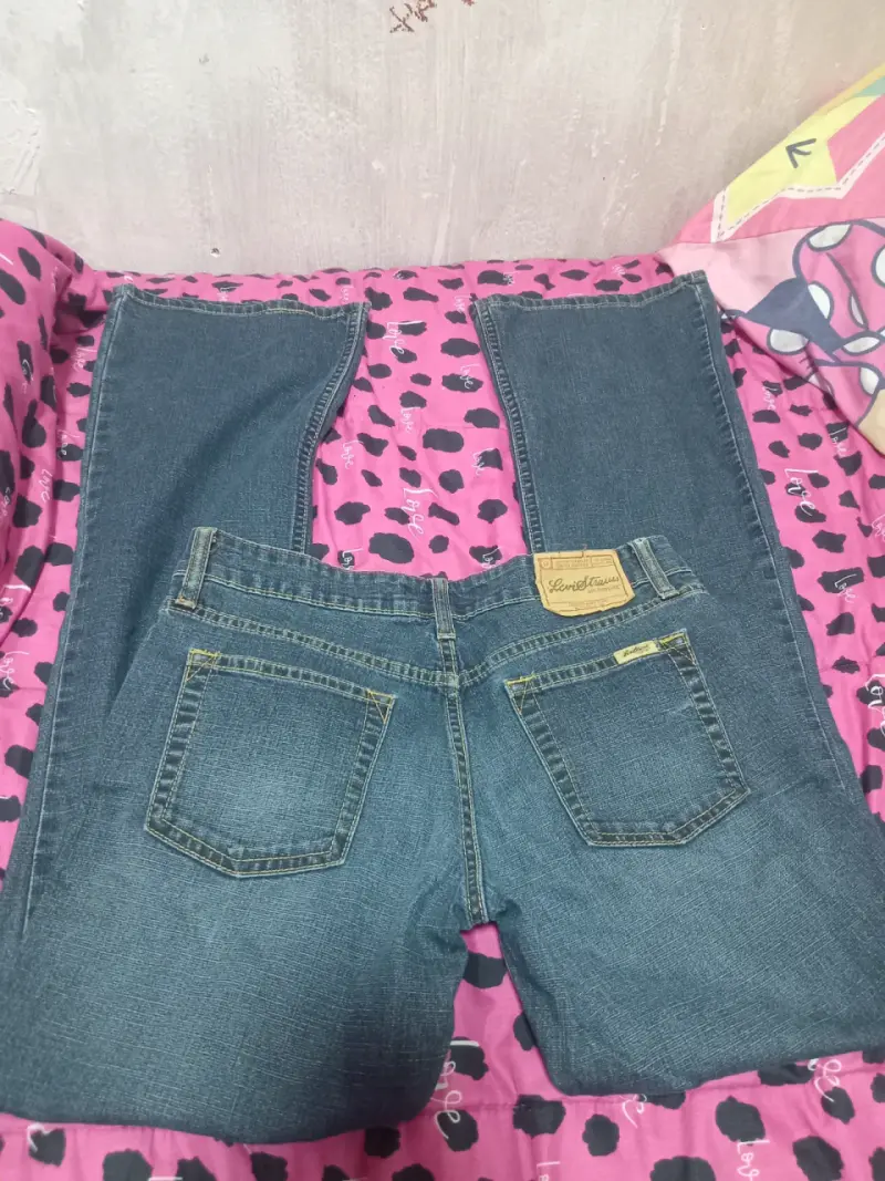 Jeans de mezclilla azul para mujer pata elefante - 2