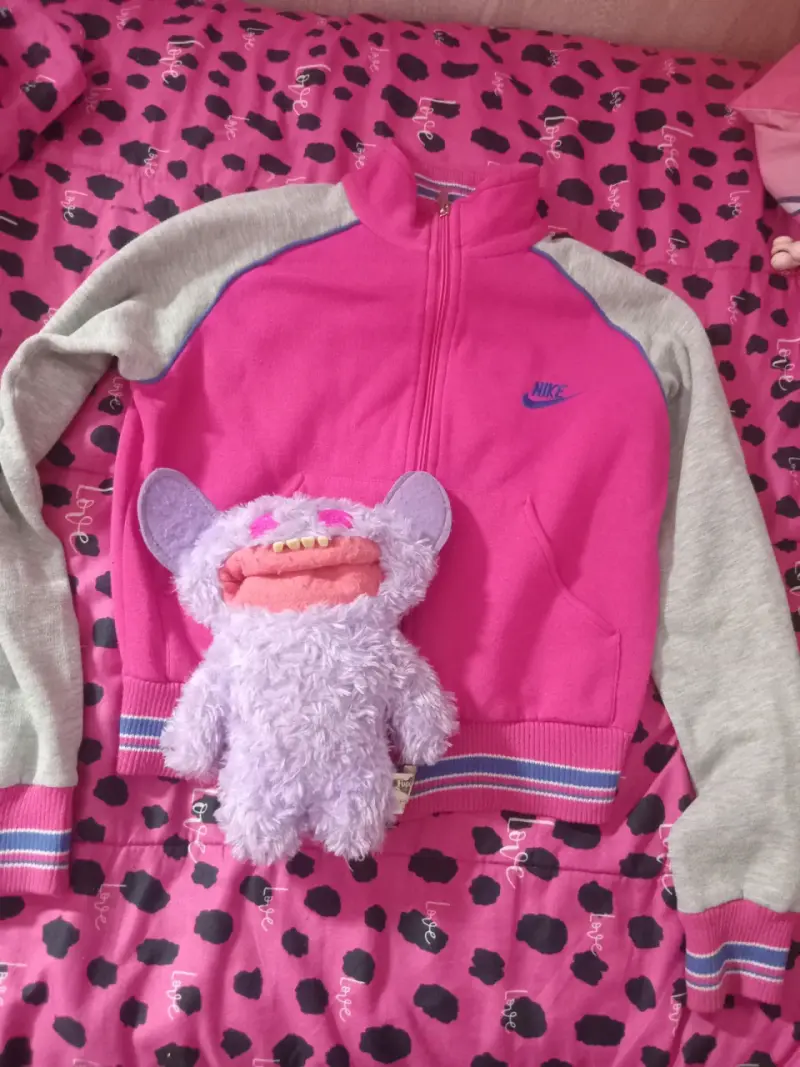 Chaqueta deportiva rosa y gris Nike para mujer - 1