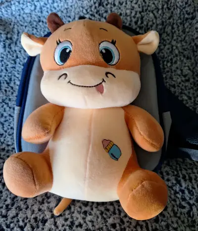 Mochila arnes infantil con peluche de vaca - miniatura 5
