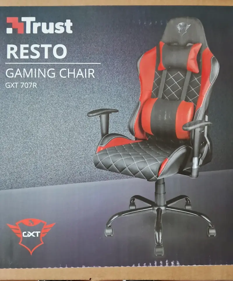 Silla Gamer Trust Resto GXT 707R Negra y Roja