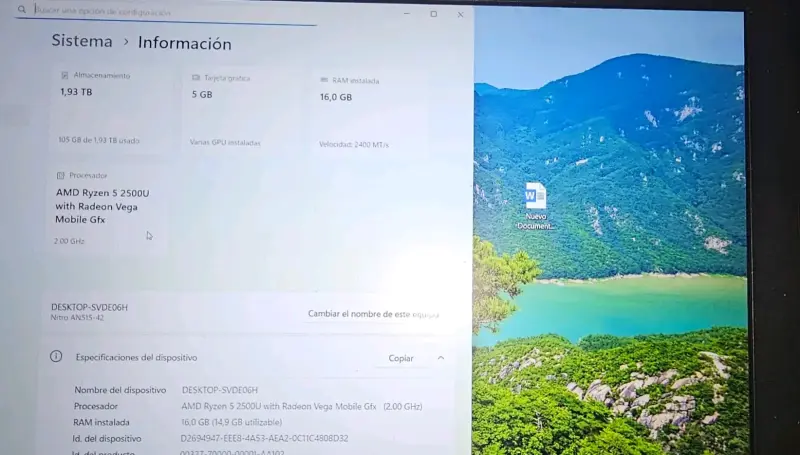 Laptop Acer con Teclado Retroiluminado y AMD Ryzen - 4