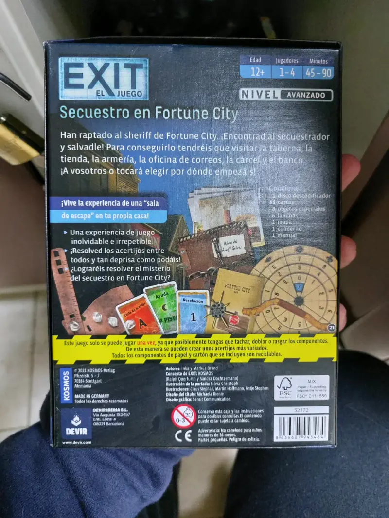 Juego de mesa Exit Secuestro en Fortune City - 2