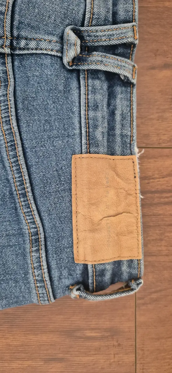 Jeans ajustados de mezclilla azul para mujer - 2