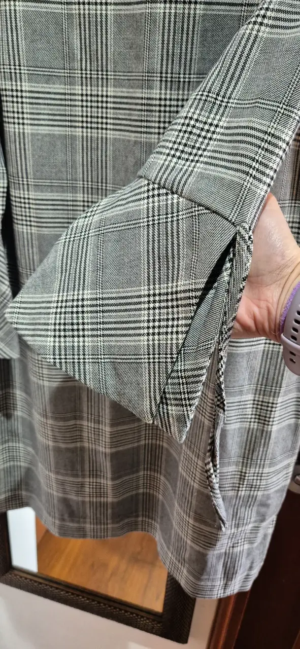Vestido a cuadros gris H&M talla 38 - 1