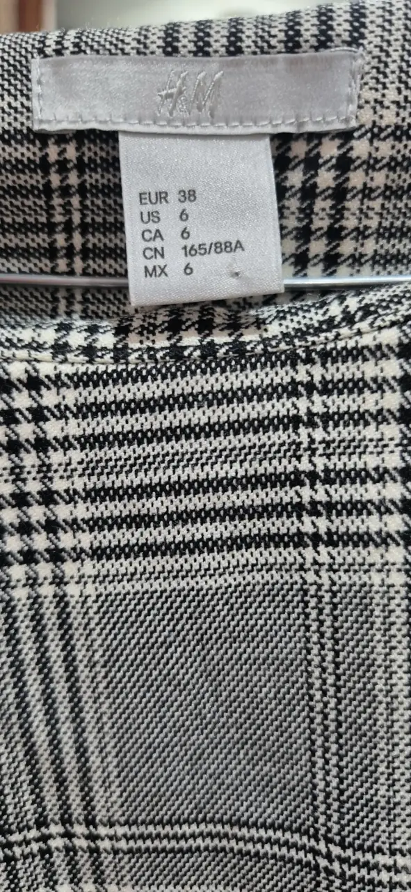 Vestido a cuadros gris H&M talla 38 - 3