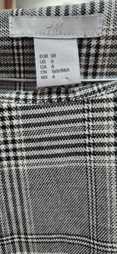 Vestido a cuadros gris H&M talla 38 - miniatura 3