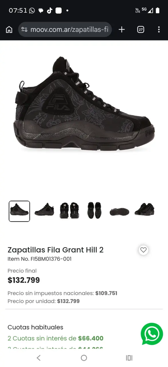 Zapatillas negras deportivas Fila para hombre - 5