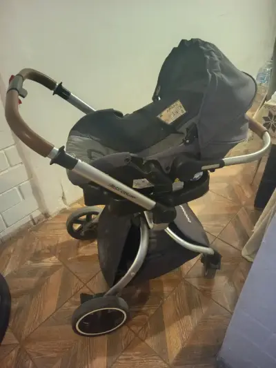 Coche de bebé Bebesit gris con manillar ajustable - miniatura 2