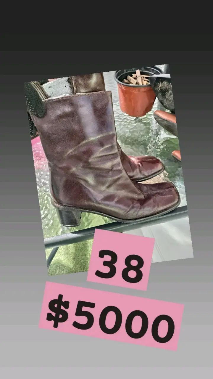 Botas de cuero marrón talla 38 - 1
