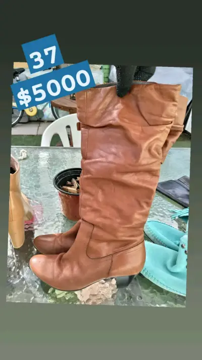 Botas de cuero marrón talla 38 - miniatura 6