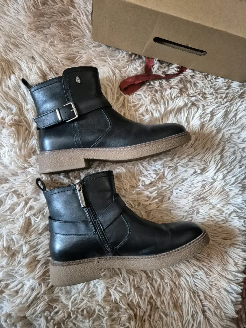 Botines de cuero negro Hush Puppies Galla para mujer - 3