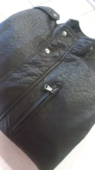 Chaqueta de cuero cafe Calvin Klein para hombre - miniatura 3