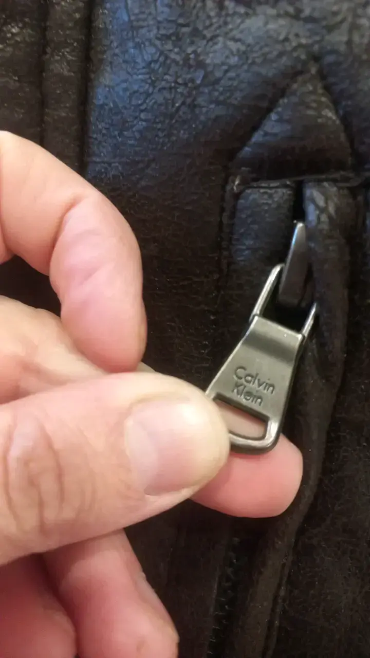 Chaqueta de cuero cafe Calvin Klein para hombre - 4