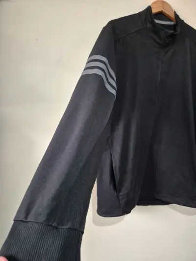 Polerón negro Adidas con cierre medio - miniatura 4
