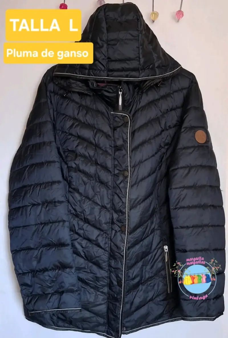 Chaqueta acolchada dorada con capucha talla XL - 2