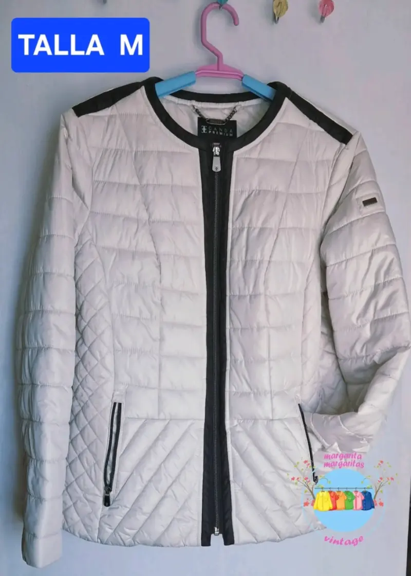 Chaqueta acolchada dorada con capucha talla XL - 3