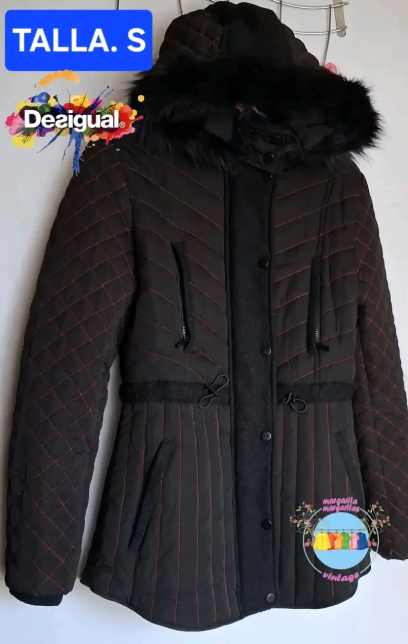Chaqueta acolchada dorada con capucha talla XL - 6