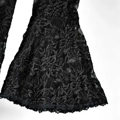 Vestido Encaje Talla M negro mangas acampanadas - miniatura 2