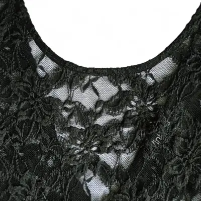 Vestido Encaje Talla M negro mangas acampanadas - miniatura 3
