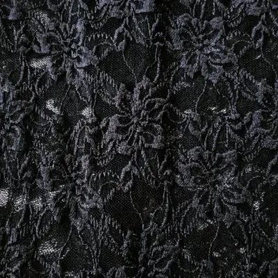 Vestido Encaje Talla M negro mangas acampanadas - miniatura 4