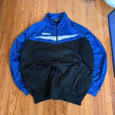 Poleron deportivo azul y negro marca Omka - miniatura 1