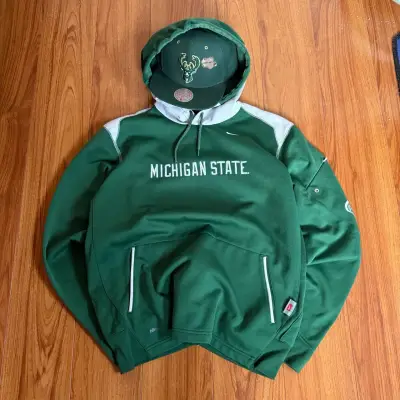 Polerón Nike Michigan State verde con capucha - miniatura 1