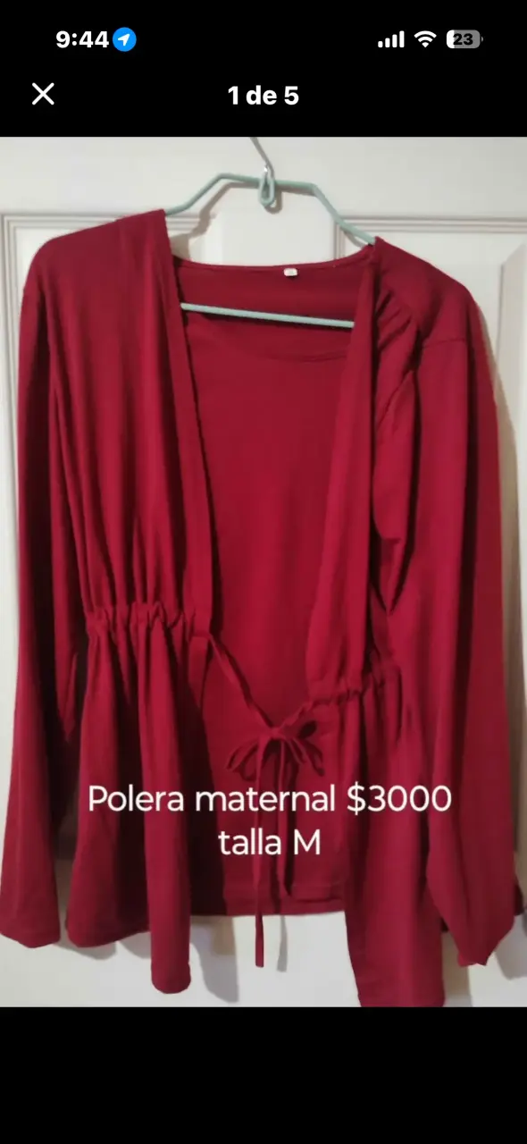 Polera maternal roja talla M