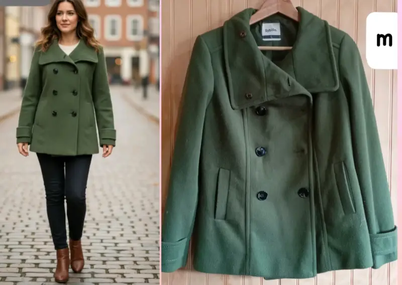 Abrigo verde mujer Sybilla talla L