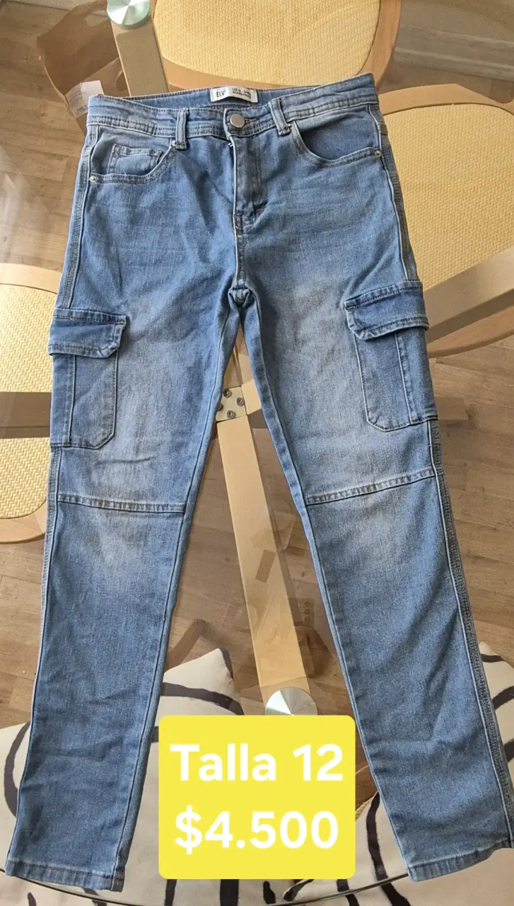 Jeans cargo azul talla 12