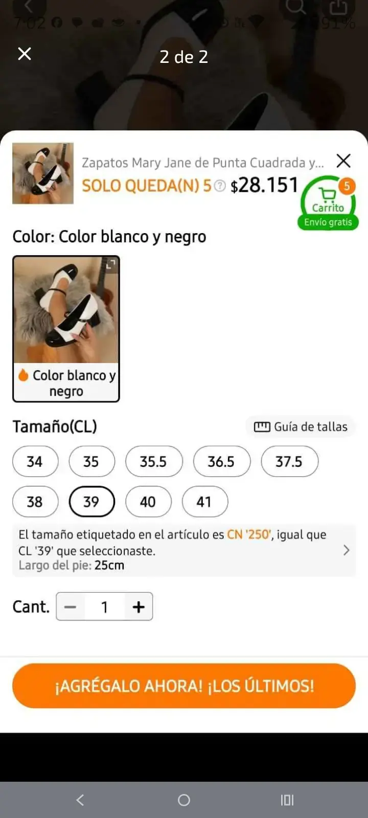 Zapatos Mary Jane blancos y negros talla 39 nuevos - 2
