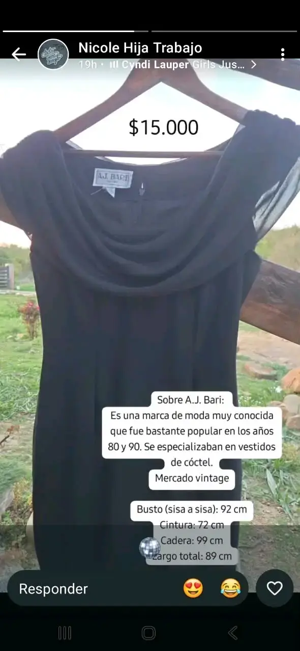 Vestido de cóctel negro AJ Bari vintage - 3