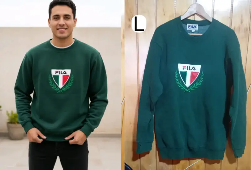 Polerón verde Fila con logo Tricolor