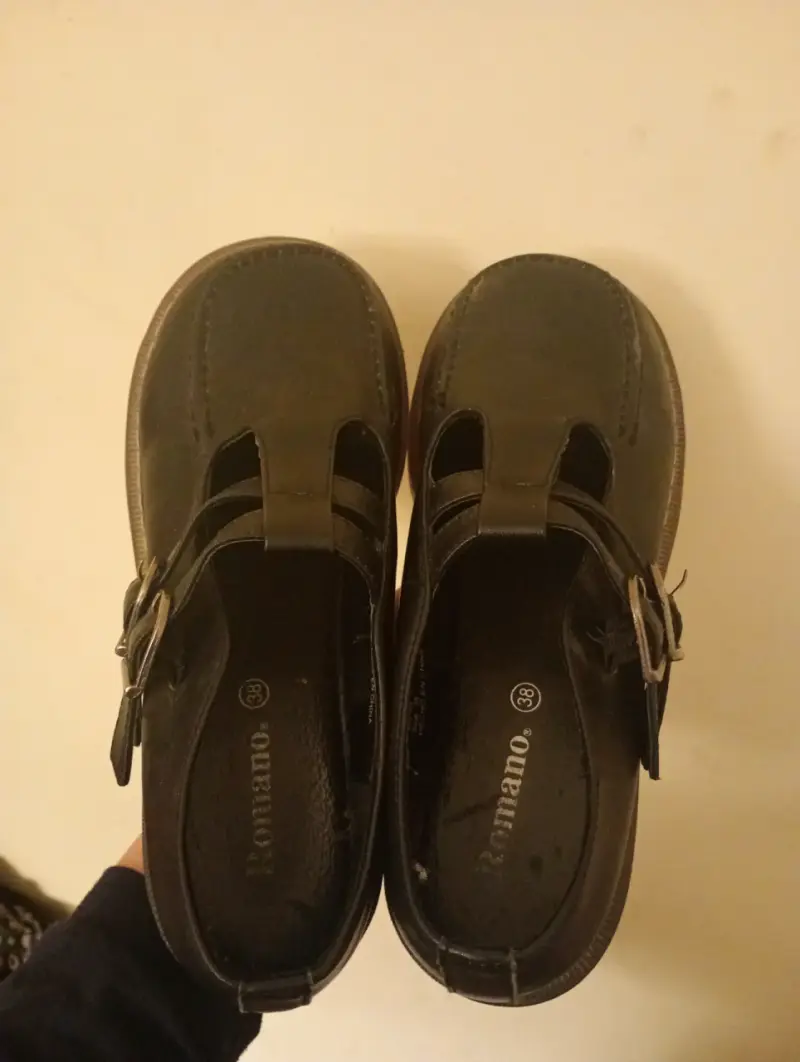 Zapatos de cuero negro con hebillas Romano - 2