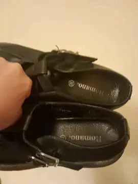 Zapatos de cuero negro con hebillas Romano - miniatura 4