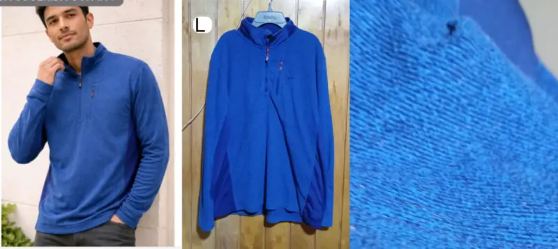 Polerón azul para hombre con cierre medio