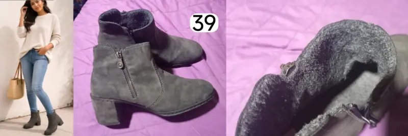 Botines de mujer gris con forro interior talla 39
