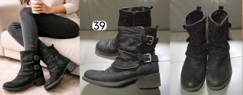 Botines negros con hebillas talla 39
